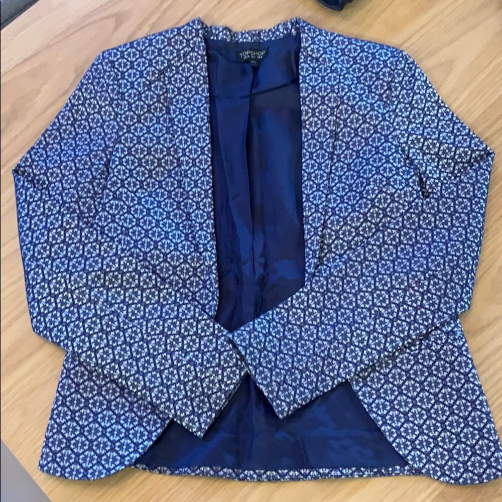 TOPSHOP Jacquard metallic blazer
